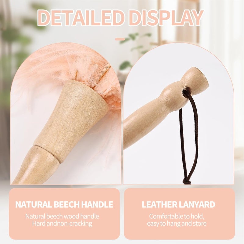 MehelloFeather Ostrich Feather Duster 12 Inch Handheld Duster Supplies, Wooden Handle Feather Duster for Cleaning Keyboard Home Car Office (Champagne) - Image 4